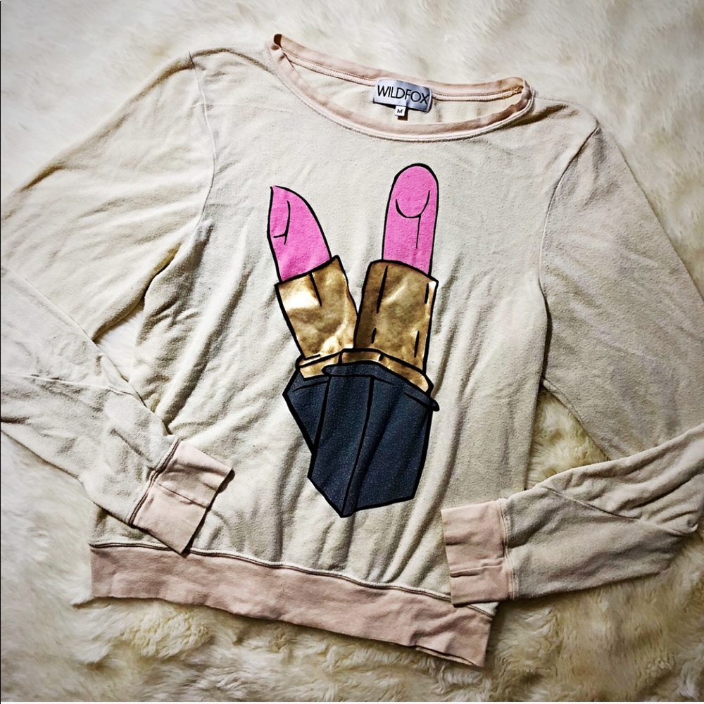 WILDFOX White Lipstick Jumper